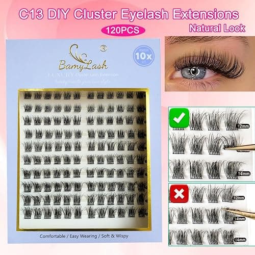 BAMYLASH 3 Styles Lash Clusters Kit, DIY Individual Eyelash Extension Kit | Natural & Fairy Cluster Lashes for Beginners, Soft Lightweight Lash Extension Kit with Bond&Seal, Lash Remover and Tweezers thumbnail 6