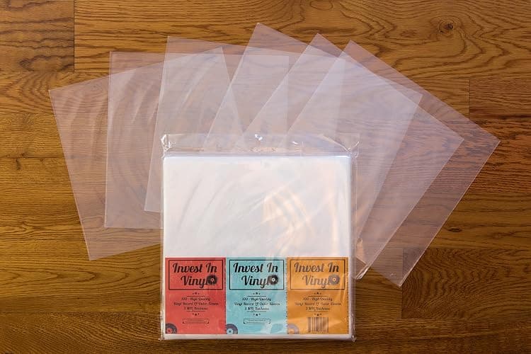 Invest In Vinyl 100 Clear Plastic Protective LP Outer Sleeves 3 Mil. Vinyl Record Sleeves Album Covers 12.75" x 12.5" Provide Your LP Collection with The Proper Protection thumbnail 2