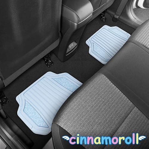 Cinnamoroll Car Mats 4pc Floor Mats for Cars Trucks SUVs Blue Car Floor Mats for Women Men Accessories Rubber Heavy Duty Cute Non-Slip Always Front Rear Hello Kitty Cute Car Accessories Blue thumbnail 9
