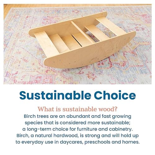 ECR4Kids Rocking Boat and Steps, Play Center, Natural thumbnail 7
