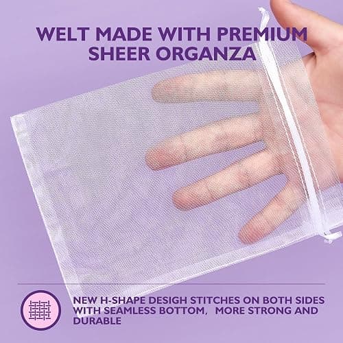 PACKINNO 100pcs White Organza Bags, Sheer Organza Bags 4x6 Inch, Small Mesh Bag Drawstring, Jewelry Gift Bags for Party, Candy, Christmas, Festival, Bathroom Soaps, Makeup thumbnail 3