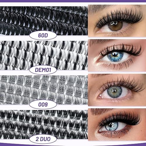 QUAFFLY Lash Clusters Kit Multiple Styles Mixed Length Eyelash Set Includes 2 Lash Bond and Seal & 2 Lash Remover 1 Tweezers For DIY Lash Extensions Kit At Home thumbnail 6
