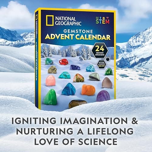 NATIONAL GEOGRAPHIC Gemstone Advent Calendar - 2025 Christmas Countdown Calendar for Kids with 24 Gems to Open Each Day, Complete Rock Collection with Mini Gemstone Dig Kit thumbnail 6
