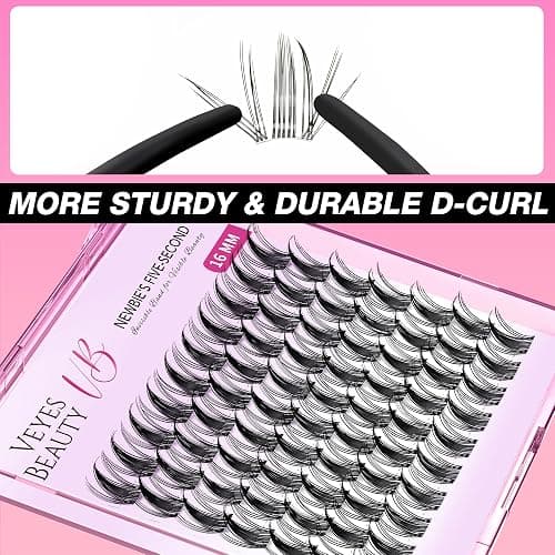 VEYESBEAUTY Wimpern Extensions 5-Sekunden-Wimperncluster Cluster Lashes Fake Lashes Wimpernverlängerung Falsche Wimpern（Manga, 16mm） thumbnail 3