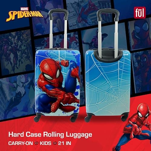 FUL Marvel Spider-Man 21 Inch Kids Carry On Luggage, Hardshell Rolling Suitcase with Spinner Wheels, Multi thumbnail 3