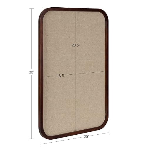 Kate and Laurel Hutton Transitional Pinboard, 20 x 30, Walnut Brown, Radius Rectangle Wall Organizer with Fabric Pinning Surface thumbnail 2