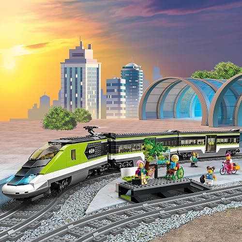 LEGO City Express Passenger Train Set - Remote Controlled Train Toy W/Working Headlights, 2 Coaches & 24 Track Pieces - Building Set Gift Idea for Kids, Boys & Girls, Ages 7+ - 60337 thumbnail 4