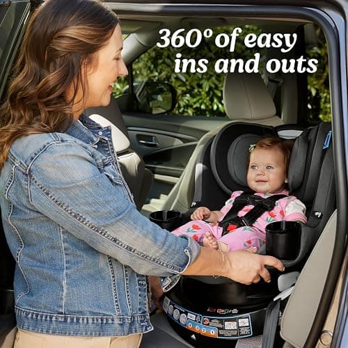 Graco EasyTurn 360 2-in-1 Convertible Car Seat, 360 Degree Rotating Infant to Toddler Rotating Car Seat, 2 Modes Forward and Rear Facing, Slim Design, Cyran thumbnail 3