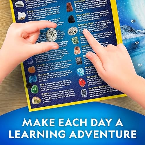 NATIONAL GEOGRAPHIC Gemstone Advent Calendar - 2025 Christmas Countdown Calendar for Kids with 24 Gems to Open Each Day, Complete Rock Collection with Mini Gemstone Dig Kit thumbnail 4