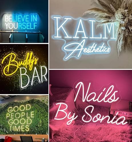CIONAOR Custom Neon Sign, Custom LED Neon Sign Customizable for Wedding Bar Salon Beauty Business Light Up Name Sign, Personalized Neon Light Suitable for Events Birthday Gifts Decorations thumbnail 8