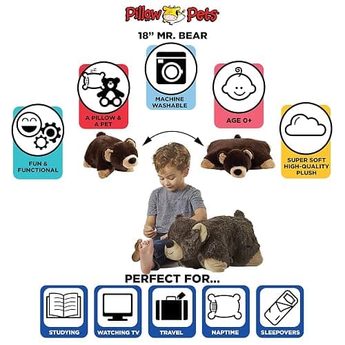 Pillow Pets Originals Mr. Bear 18" Stuffed Animal Plush Toy thumbnail 2