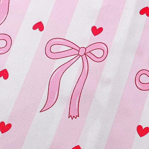 APRTEAK Women's 2 Piece Bow Pajamas Set Pink Pjs Cute Pj Set Summer Coquette Short Sleeve Button Down Lounge Sets Sleepwear thumbnail 7