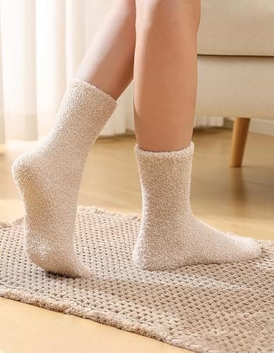 Litfun Fuzzy Socks for Women Cozy Fluffy Winter Warm Sleep Socks Super Comfy and Soft thumbnail 3