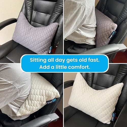 Sidney Sleep Mini Travel Size Neck Pillow - Knee, Back Lumbar and Support - Small Curved Pillow - 14 x 19 Inches - Adjustable Loft - Washable - Drawstring Backpack Included (Mini - Grey) thumbnail 5
