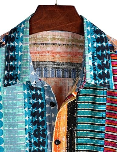 VATPAVE Mens Casual Hawaiian Floral Shirts Short Sleeve Button Down Tropical Shirts Beach Summer Shirts thumbnail 4