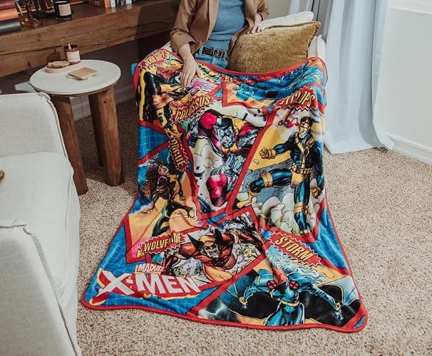 Marvel X-Men Character Cards Raschel Throw Blanket | Soft Polyester Cover for Sofa, Bed | 45 x 60 Inches thumbnail 7