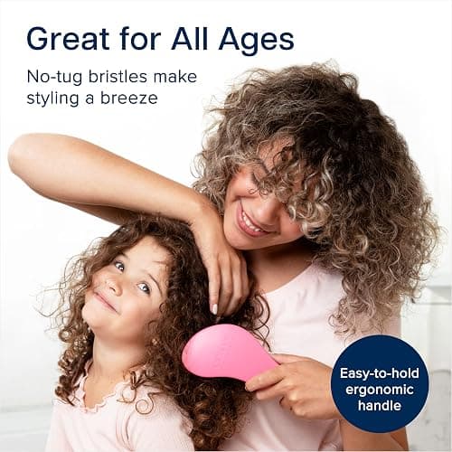 Crave Naturals Glide Thru Hair Brush - Detangler Brush for Curly, Straight, Wet or Dry Hair - Gentle Detangling Brushes for Adults, Kids, Toddlers - Hair Accessories for Women, 7.5x3" - Pink thumbnail 5
