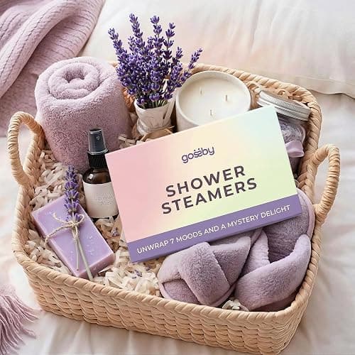 GOSSBY Shower Steamers Aromatherapy (8 Pcs) - Mothers Day Gift for Mom - Birthday, Stress Relief Gift for Women Wife Teen Girl - Basket Stuffers - Natural Essential Oils, Self Care Relaxation Home Spa thumbnail 2