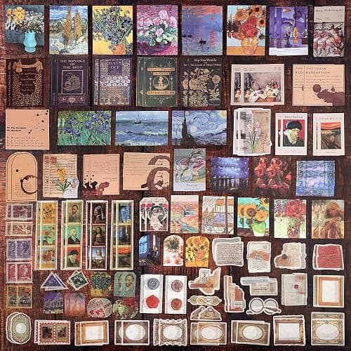 Draupnir 200pcs Vintage Junk Journal Supplies,Scrapbook Supplies Scrapbooking Paper and Stickers Ephemera For Art Aesthetic Journaling Kit Collage(Art) thumbnail 4