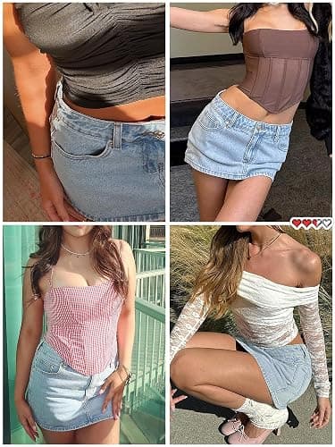 Danysu Stretchy Mini Skorts Low Waist Skirt with Shorts Side Slit 2025 Sports Daily Going Out Outfits thumbnail 5