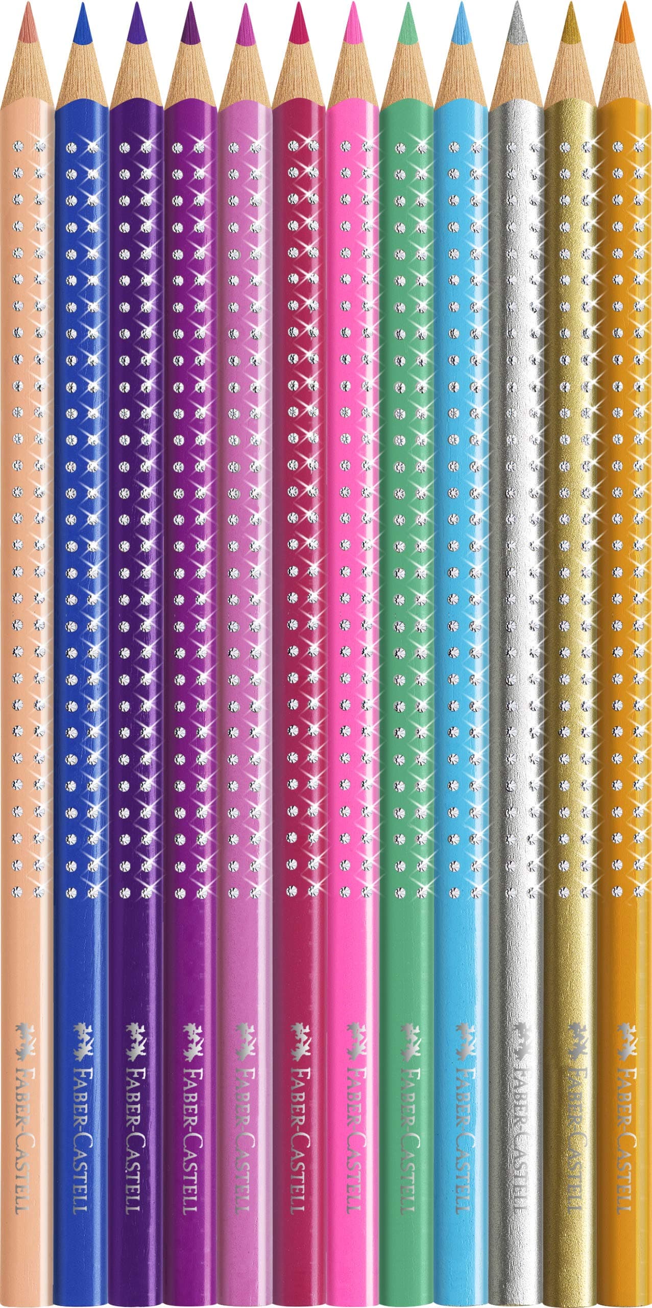 FABER-CASTELL 201737 - Colored Pencils Set Sparkle 12 Pieces, in Metal Case, Triangle, Shatterproof thumbnail 2