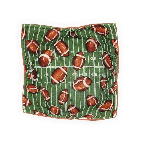 Football Microwave Bowl Cozy Stadium Field Reversible Microwave Potholder Football Bowl Holder Sports Kitchen Linens PE Teacher Coach Tailgate Handmade Gifts Under 10 - Image 1