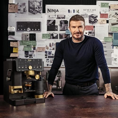 Ninja Luxe™ Café Pro designed by David Beckham, Espresso Machine, Drip Coffee, Cold Brew, Hot Water, Integrated Tamper, Built-in Grinder, Hands-Free Frother for Lattes & More, Black/Gold, ES771BK thumbnail 2