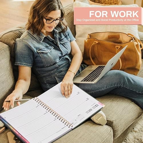 2026 Planner Weekly and Monthly Jan. 2026 to Dec. 2026 Hardcover 8.5" x 11" Planner for Women with Tabs Spiral Planners with Stickers 53 Weeks Schedule Yearly Agenda with Inner Pocket & Bookmark thumbnail 6