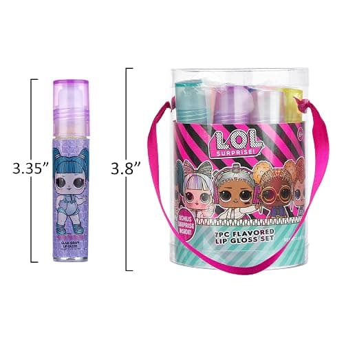 L.O.L. Surprise! Party Favors - 7PC Lip Gloss Canister with Bonus Stickers Party favor thumbnail 3