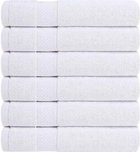 Utopia Towels 6 Pack Small Bath Towel Set, 22 by 44 Inches, 500 GSM 100% Ring Spun Cotton, Lightweight and Highly Absorbent Quick Drying Premium Towels for Hotel, Spa and Bathroom, White thumbnail 5