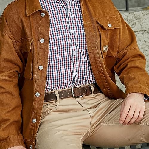 VATAN Men's Genuine Leather Casual Every Day Jeans Belts, Handmade Men Leather Belt with Gift Box thumbnail 5
