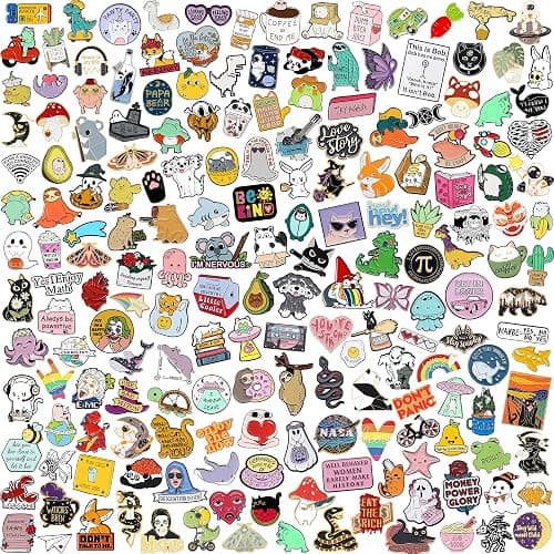 SINCCO 20/40/50 PCS Cute Enamel Backpack Pins, Funny Enamel Pins Bulk Set Cool Button Pins Aesthetic Brooch Lapel Pins Anime for Backpacks, Jackets, Hats, Kids, Girls - Image 1