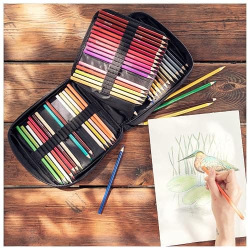 Zenacolor - 72 Crayon de Couleurs Professionnel, avec Trousse de Transport - Set de 72 Couleurs Uniques - Dessin, Esquisse, Coloration - Crayons de Couleur pour Adultes et Enfants thumbnail 7