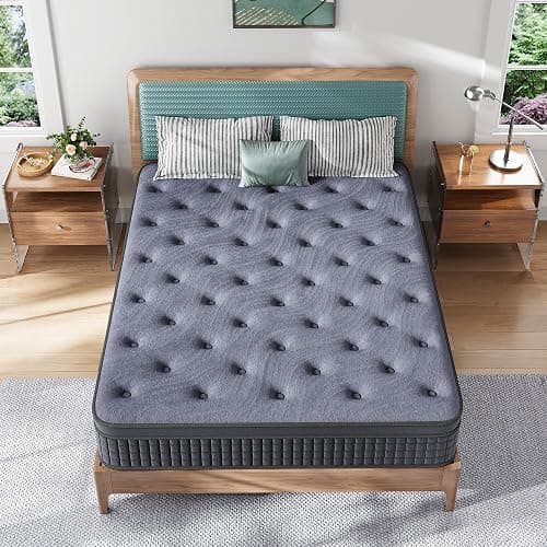 Susalt Queen Mattress, 12 Inch Hybrid Mattress in a Box, Gel Memory Foam, Medium Firm, Edge Support, Motion Isolation, Pressure Relief, Zoned Support Spring, CertiPUR-US Certified, Black & Gray thumbnail 2