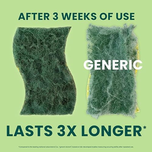 Scotch-Brite Heavy Duty Scrub Sponge, 12 Kitchen Sponges, Designed for Tough Messes in the Kitchen, Lasts 3X Longer*, Best for Cast Iron Skillets, Outdoor Grills, Flexible, Durable & Strong thumbnail 10