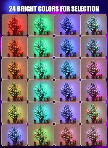 Minetom Upgraded Color Changing Fairy String Lights - 33 ft 100 LED 24 Colors USB Silver Wire Lights with Remote and Timer for DIY Bedroom Party Indoor Christmas Decoration, Adapter Included thumbnail 2