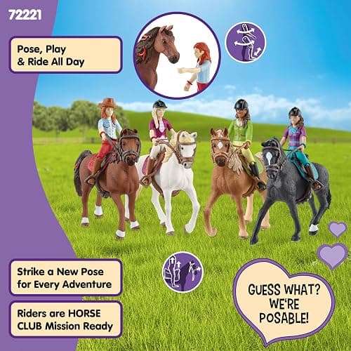 Schleich Horse Club - Complete 40PC Horse Club Rider Playset - Hannah, Sofia, Lisa and Sarah Poseable Rider Figures with Horses and Riding Accessories - Equestrian Toy Set for Kids Ages 5+ | 72221 thumbnail 5