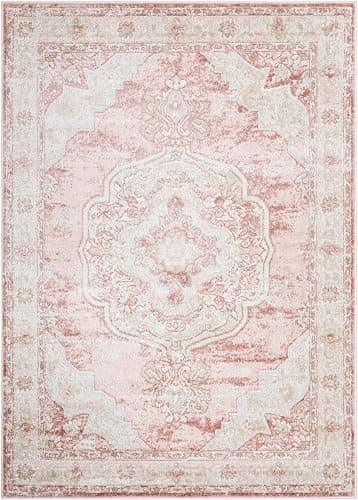 Livabliss Bilal Traditional Medallion Area Rug, 3'11" x 5'7", Rose thumbnail 4