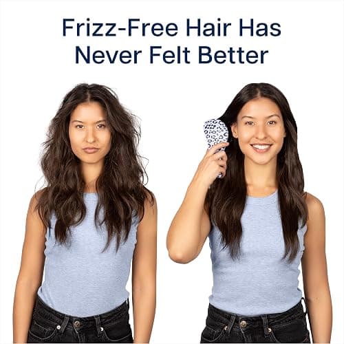 Crave Naturals Glide Thru Detangler Brush - Curly Hair Brush for Women and Kids - Wet and Dry Comb for Adults - Soft Flexible Bristles for Gentle Use - Styling Tool for Curls - Blue Cheetah thumbnail 7
