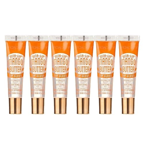 Ruby Kisses Broadway Vita-Lip Clear Lip Gloss (Mango Butter 6 Pack), Ultra-Hydrating & Soothing Formula with Multi-Vitamin Oils, High-Shine Non-Sticky Finish, Nourishing Glossy Lip Balm Softens Skin - Image 1