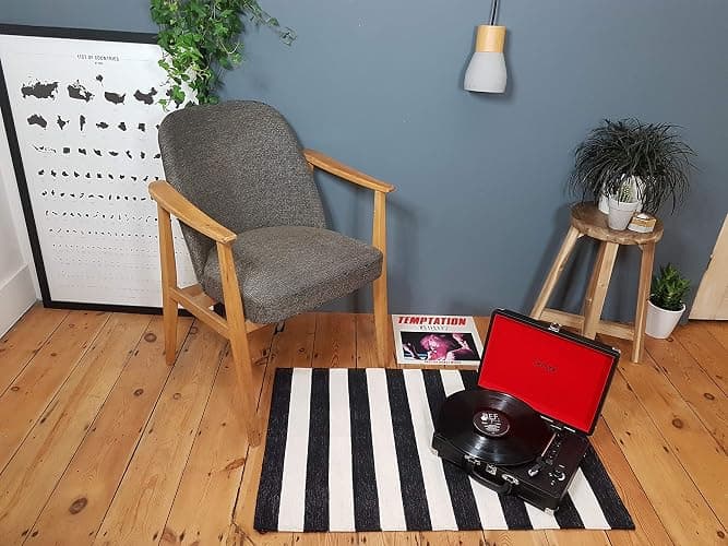 Denver VPL-120B Kofferplattenspieler Schwarz – Retro Plattenspieler mit Lautsprecher, USB Vinyl Player zum Digitalisieren, Auto-Stopp, Schallplattenspieler Vintage mit RCA-Ausgang thumbnail 2