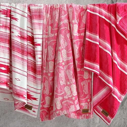 Wrangler - Throw Blanket, Super Soft Premium Plush Bedding, Western Luxurious Bedding, Yellowstone Inspired, Oeko-Tex Certified (Knockin Boots Pink, 50 x 60) thumbnail 7