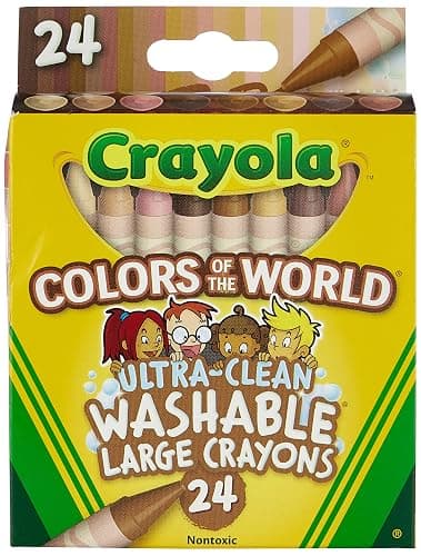 Crayola 24 Ct Large Ultra-Clean Washable Crayons, Colors of the World - Image 1