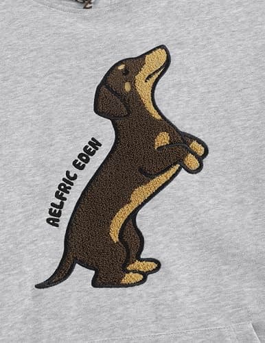 Aelfric Eden Dog Graphic Hoodies Unisex Oversized Dachshund Pullover Hoodie Y2k Streetwear Hooded Sweatshirt thumbnail 5