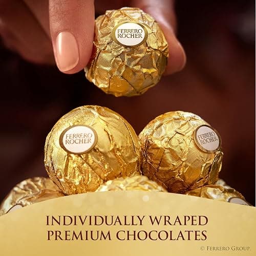 Ferrero Rocher Gourmet Hazelnut Milk Chocolate Gift Box, 42 Individually Wrapped Chocolates, 18.5 oz thumbnail 6