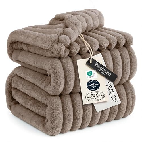 Bedsure Soft King Size Blankets for Bed Light Brown 108"x90" | Birthday Gifts for Women Mom Her, Warm Lightweight Cozy Fluffy Throw Blanket Sofa, Dorm Room Home Decor, Machine Washable thumbnail 2