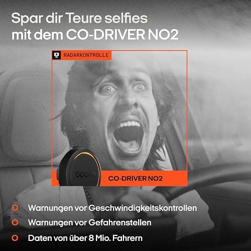 OOONO CO-Driver NO2 [NEUES Modell 2025] - Optimierter CO-Driver fürs Auto - Warnt vor Tempo-Kontrollen und Gefahrenstellen - Wiederaufladbar - LED-Anzeige - CarPlay & Android Auto kompatibel thumbnail 2