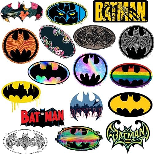 Batman – Logo 50 CT Aufkleber Pack Große Deluxe-Aufkleber – Laptop, Wasserflasche, Scrapbooking, Tablet, Skateboard, Indoor/Outdoor – Set mit 50 Stück thumbnail 5