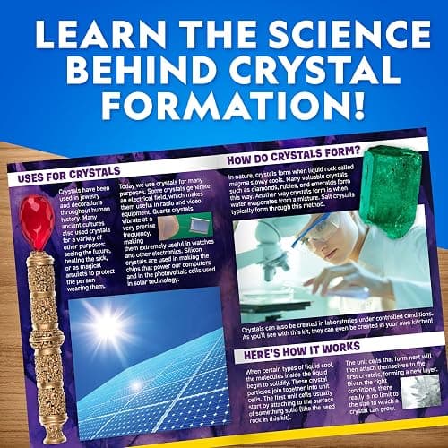 National Geographic Ultimate Crystal Growing Kit – Grow 5 Types of Crystals Including Glow in The Dark, Dinosaur Figure, Underwater Crystals & Crystal Trees with Learning Guide, STEM Science Kit thumbnail 8