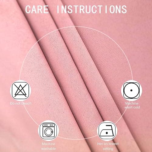 LEMOMO Pink Blackout Curtains/52 x 45 Inch Length Kids Curtains/Set of 2 Panels Grommet Bedroom Curtains for Living Room Curtains thumbnail 5